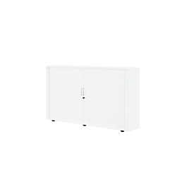 Roldeurkast, 3 ordnerhoogten, 1-delig, met middenwand, B 1800 mm, wit