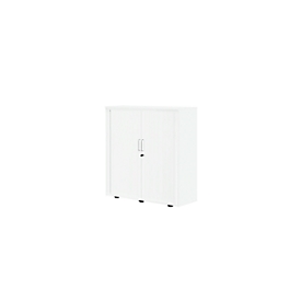 Roldeurkast, 3 ordnerhoogten, 1-delig, zonder middenwand, B 1000 mm, wit