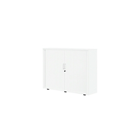 Roldeurkast, 3 ordnerhoogten, 1-delig, zonder middenwand, B 1350 mm, wit