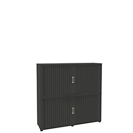 Roldeurkast, 4 ordnerhoogten, 2-delig, met middenwand, B 1600 mm, grafiet