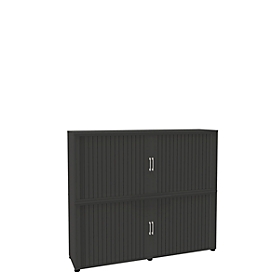 Roldeurkast, 4 ordnerhoogten, 2-delig, met middenwand, B 1800 mm, grafiet