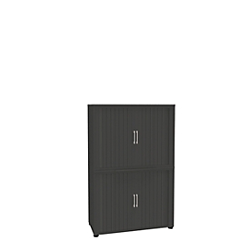 Roldeurkast, 4 ordnerhoogten, 2-delig, zonder middenwand, B 1000 mm, grafiet