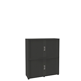 Roldeurkast, 4 ordnerhoogten, 2-delig, zonder middenwand, B 1350 mm, grafiet