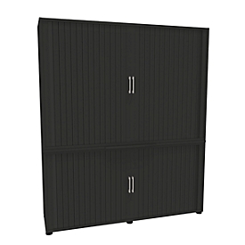 Roldeurkast, 5 ordnerhoogten, 2-delig, met middenwand, B 1600 mm, grafiet