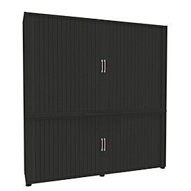 Roldeurkast, 5 ordnerhoogten, 2-delig, met middenwand, B 1800 mm, grafiet