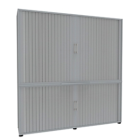 Roldeurkast, 5 ordnerhoogten, 2-delig, met middenwand, B 1800 mm, lichtgrijs
