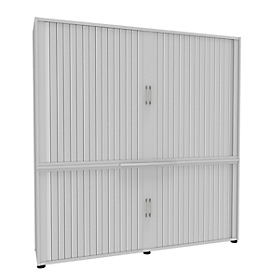 Roldeurkast, 5 ordnerhoogten, 2-delig, met middenwand, B 1800 mm, wit