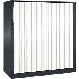 Roldeurkast ASISTO C 3000, 3 ordnerhoogten, B 1200 mm, antraciet/wit