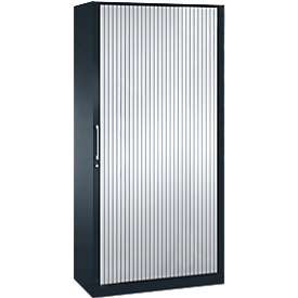Roldeurkast ASISTO C 3000, 5 ordnerhoogten, B 1000 mm, antraciet/aluminium zilver