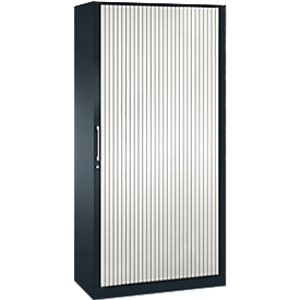 Roldeurkast ASISTO C 3000, 5 ordnerhoogten, B 1000 mm, antraciet/wit