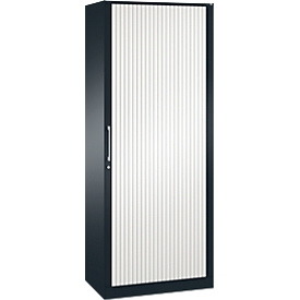 Roldeurkast ASISTO C 3000, 5 ordnerhoogten, B 800 mm, antraciet/wit