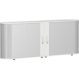 Roldeurkast met dwarse roldeuren Alicante, B 2000 x D 400 x H 828 mm, lichtgrijs