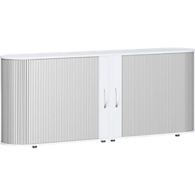 Roldeurkast met dwarse roldeuren Alicante, B 2000 x D 400 x H 828 mm, wit