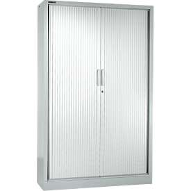 Roldeurkast MS iCONOMY - staal - B 1200 x D 400 x H 1935 mm - blank aluminiumkleurig RAL 9006
