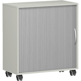 Roldeurkast PALENQUE, B 800 x D 400 x H 791 mm, lichtgrijs