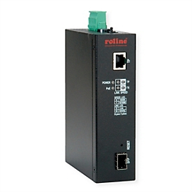 ROLINE Ind.Konv. Eth. RJ45/LC mit PoE IEEE802.3af/at/bt - Converter - Glasfaser (LWL)