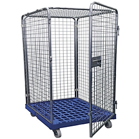 Roll container size 5, without floor, 1210 mm high, light blue