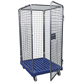 Roll container size 5, without floor, 1600 mm high, light blue