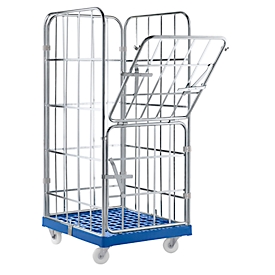 Roll conteneur - 4 côtés - 724 x 815 x 1640 mm - bleu foncé
