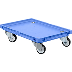 Roll-Fix, kunststof wielen, blauw, 600 x 400 x 125 mm