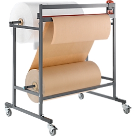 Roll holder with double cutting device, mobile, 750 mm