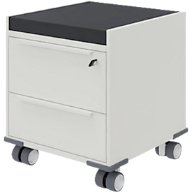 Rollcaddy WINEA MAXX Caddy, 2 Schubkästen, Zahlenbrettauszug, mit Sitzkissen, weiß