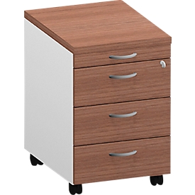 Rollcontainer ARLON-OFFICE, B 420 x T 560 x H 585 mm, Nuss Canaletto