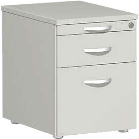 Rollcontainer PALENQUE, 1 Schub, HR-Auszug, B 430 x T 600 x H 566 mm, lichtgrau