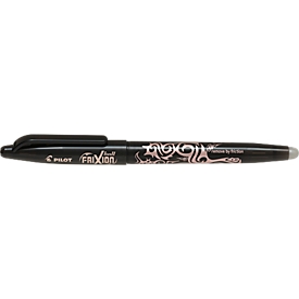 Roller FriXion BALL, punta de goma, diámetro de la mina: 1 mm, grosor de trazo: 0,6 mm, 12 unidades, negro