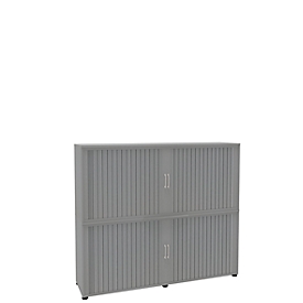 Rollladenschrank, 4 OH, 2teilig, mit Mitteltrennwand, B 1800 mm, silber
