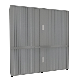 Rollladenschrank, 5 OH, 2teilig, mit Mitteltrennwand, B 1800 mm, silber