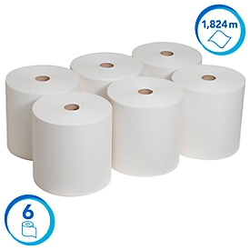 Rollo de papel Scott® 6667, resistente al desgarro, 1 capa, 6 rollos á 304 m, blanco