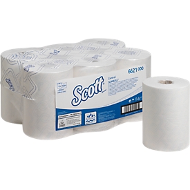 Rollo de toallas Scott® Control Slimroll 6623, 1 capa, longitud 165 m, 6 piezas, blanco