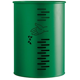 Ronde afvalbak PIVO, 22 liter, B 290 x H 390 mm, staal, gepoedercoat, groen