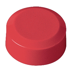 Ronde magneten MAUL, kunststof & metaal, fijne structuur, hechtkracht 170 g, Ø 15 x 7,5 mm, rood, 20 stuks