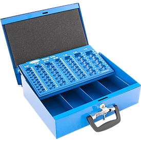 Rottner Bern money counter cassette, 4-part banknote compartment, receipt compartment, blue, suitable for CHF