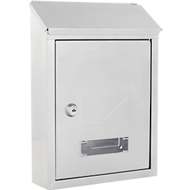 Rottner Boîte aux lettres Udine argent - acier, ouverture vers l'arrière, plaque nominative