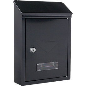 Rottner Boîte aux lettres Udine gris noir - acier, ouverture vers l'arrière, plaque nominative