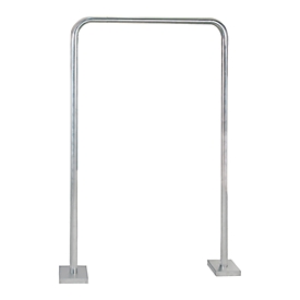 Rottner brievenbusstandaard, beugelvorm, voor vrijstaande brievenbussen, incl. bevestigingsmateriaal &amp; boorinstructies, roestvrij staal, H 1355 mm