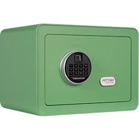 Rottner Coffre-fort à intégrer Vintage, 16 litres, serrure électronique avec empreinte digitale, acier, H 250 x L 350 x P 250 mm, vert