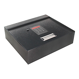 Rottner Coffre-fort à tiroirs Coverchest, 7,5 l, charnière de porte en haut, serrure électronique avec 2 clés, matériel de montage, L 400 x P 350 x H 110 mm, anthracite
