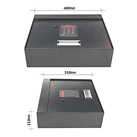 Rottner Coffre-fort à tiroirs Coverchest, 7,5 l, charnière de porte en haut, serrure électronique avec 2 clés, matériel de montage, L 400 x P 350 x H 110 mm, anthracite