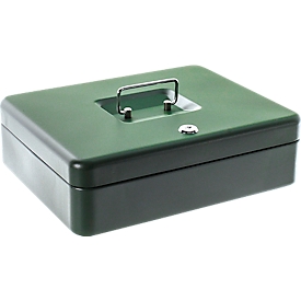 Rottner Gun Box pistol case, cylinder lock, with foam insert, W 300 x D 240 x H 90 mm, steel, green
