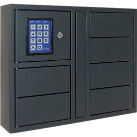 Rottner Key Depot 6 key safe, volume 1 l, 6 compartments, electronic lock, W 570 x D 118 x H 460 mm, steel, anthracite