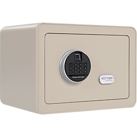 Rottner Möbeleinsatztresor Vintage, 16 Liter, Elektronikschloss mit Fingerprint, Stahl, H 250 x B 350 x T 250 mm, grau