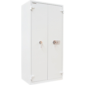 Rottner Office 3 Fire Premium steel office cabinet, 553 l, S2, fire protection up to 60 min, double-bit lock, W 940 x D 585 x H 1950 mm, steel, light gray