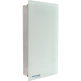 Rottner sleutelkast Sleutelglas Wit, magnetisch slot, voor 8 sleutels, B 200 x D 40 x H 300 mm, roestvrij staal, wit