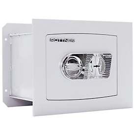 Rottner wall safe Delta 30, for wall mounting, double-bit lock, EN 1, 16 liters, steel, light grey
