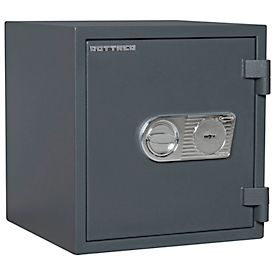 Rottner Wertschutzschrank Atlas Fire 45 Premium, 42 l, EN 1, Feuerschutz bis 30 min, Doppelbartschoss, B 440 x T 430 x H 460 mm, Stahl, anthrazit