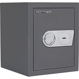 Rottner Wertschutzschrank Toscana 50, Doppelbartschloss, EN 1, 27 Liter, Stahl, anthrazit